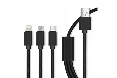 KABEL MAXLIFE 3W1 MICRO TYPE-C IPHONE