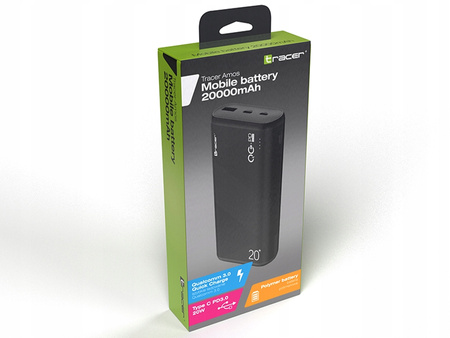 POWER BANK TRACER 20000mAh AMOS CZARNY PD20W QC3.0