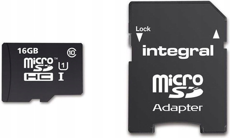 KARTA PAMIĘCI INTEGRAL 16GB microSDHC + ADAPTER