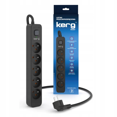 LISTWA PRZEDŁUŻACZ Z WŁĄCZNIKIEM KERG 3m 5x230V M02517
