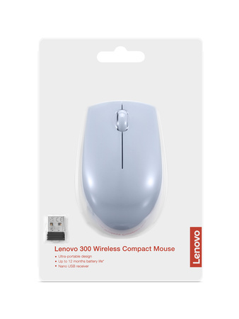 MYSZ BEZPRZEWODOWA LENOVO COMPACT 300 BŁĘKITNA OPTYCZNA 1000 DPI